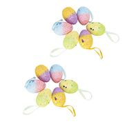 Cabilock Set Di Pasqua 12 Pezzi Uova Di Schiuma Colorate Uova Decorative Appese Per Decorazioni Per Feste Di Pasqua
