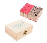 Cabilock Set di Timbri in Legno per Diario 12 Pezzi con Incisione di Precisione Timbri Fai da Te per Scrapbooking e Planner Decorazioni Naturali per Album e Progetti Creativi