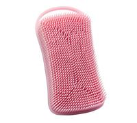 Cabilock Spazzola da Bagno per Bambini in Silicone Rosa Doppia Superficie Massaggiante e Gancio per Appendere, per Rimuovere Pelle Morta e Evitare Graffi al Capelluto