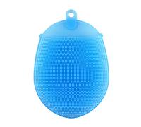 Cabilock Spazzola Per Bagno Silicone Alimentare Scrubber Esfoliante Massaggio Corpo e Pulizia Viso Blu Facile Da Asciugare e Riporre