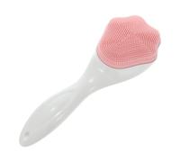 Cabilock Spazzola per Pulizia del Viso in Silicone Rosa Manico per Rimuovere le Cellule Morte e Detergere la Pelle Delicatamente