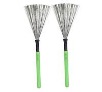 Cabilock Spazzole per Tamburo e Buon Effetto a Molla in Acciaio 2 Pezzi Manico in Legno Pennelli Percussione Suono Naturale per Batteria Jazz e Set di Percussioni