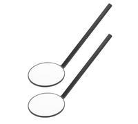 Cabilock Specchio per Ciglia Portatile Rotondo in Vetro 7,4x2,4 Pollici, Set da 2 Specchietti per Trucco Professionale in Acciaio Inox, Accessori per Extension Ciglia per Tecnici e Uso