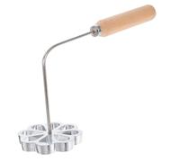 Cabilock Stampo a forma di per waffle, rosette tradizionali, per waffle, in alluminio, per waffle, per forno, in ferro rosa, per cuocere a immersione, colore: argento 1