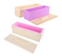 Cabilock Stampo per Pane in Cassetta Rettangolare con Coperchio Teglia Antiaderente in Silicone Scatola per Toast in Legno Multiuso per Pane Torta e Sapone Fai da Te per Forno