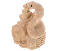 Cabilock Statua Serpente Cinese in Legno Non Verniciato Scultura Feng Shui Realizzata a Mano Anno del Serpente Decorazione per Casa e Ufficio Simbolo di Saggezza e Fortuna