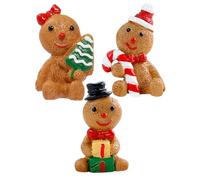 Cabilock Statuette Natalizie in Resina Set da 3 Piccoli di Pan di Decorazioni da Tavolo per Natale Confezione Regalo Atmosfera Festosa