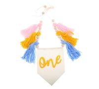 Cabilock Striscione Primo Compleanno per Seggiolone Bandiere e Nappe | Cotone, Decorazione Artistica per Casa e Sfondo, Facile da Installare, per Feste e Allestimenti
