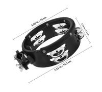 Cabilock Tamburello per Batteria 6" Supporto Clip, Accessorio per Piatti Hihat, Strumento Musicale per Percussioni Montaggio Facile, Metallo e Legno, Adatto a Vari Stili Musicali