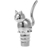 Cabilock Tappo Sottovuoto per Bottiglia Vino a Testa di Gatto in Lega | Zinco Argento Riutilizzabile, Guarnizione Resistente alle Perdite, per Bottiglie di Rum e Liquori