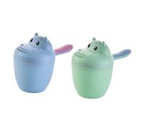 Cabilock Tazza Per Shampoo Ragazzo Ragazza Forma Di Ippopotamo Blu Coppa Per Bagno Con Manico Confortevole e Facile Da Versare Giocattolo Da Bagno Per Rinsing e Protezione Viso Idea