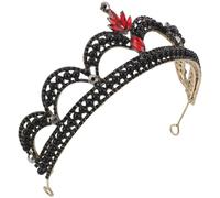 Cabilock Tiara Corona Barocca Vintage Nera in Strass per Sposa e Principessa Cerchietto da Sposa Confortevole per Feste Balli di Fine Anno e Compleanni Accessorio Chioma Elegante