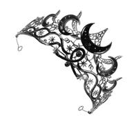 Cabilock Tiara Nuziale a Forma di Mezzaluna e Stelle in Metallo Strass per Halloween e Performance Teatrali, Copricapo da Sposa Versatile e Confortevole