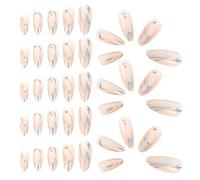 Cabilock Unghie Finte a Fiamma con Rivetti Argentati Set da 24 Pezzi Forma Bara Unghie Artificiali Adesive senza Colla per Manicure da Donna Punk Rock Rimovibili e Riutilizzabili per Uso
