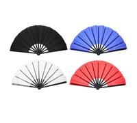 Cabilock Ventagli da Danza Cinese, 2 Pezzi, ventagli Pieghevoli in Tessuto Portatili per Tai Chi, Kung Fu, concerti Musicali, Decorazioni per Feste di Nozze, Nero, Rosso, Blu e Bianco.
