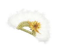 Cabilock Ventaglio da Sposa Piume per Matrimonio Ventaglio Tascabile per Cerimonie e Spettacoli Accessorio Decorativo per Sposi e Invitati per Feste e Speciali