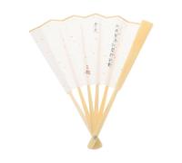 Cabilock Ventaglio Pieghevole da 9 Pollici in bambù e Carta Cinese | Stile Antico Kaki, Accessorio per Foto e Decorazione Domestica, Foglio Bianco per Scrittura di Poesie