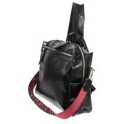 Cabilock Zaino in Pu Ampio Spazio e Tracolla Regolabile, Zaino Scolastico Nero Adatto per Scuola e Palestra, Resistente alla Moda
