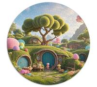 Cabin 1000 Pieces Round Puzzles Creative Jigsaw Impossible Hard Difficult Challenging for Adults And Kids Unique Challenge Game 1000pcs (67.5x67.5cm)