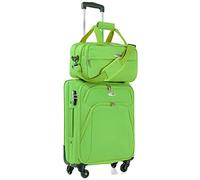 CABIN 5550 Set da 2 Valigie Trolley Leggero con Bagaglio a mano Borsone Piccolo Cabin Size - Trolley morbido con ruote girevoli 55x40x20 e Bagaglio a Mano 40x25x20