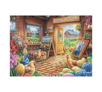 Cabin Interior Reading Book Wild Nature Rural Cozy Puzzle 500 Pezzi Per Adulti Divertente Creativo E Rilassante Perfetto Per Attività Quotidiane E Passatempi 500 PCS（52×38cm）