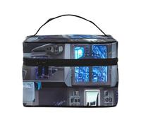 Cabin of the Future Travel Trousse con cerniera e grande capacità, unisex, adatta per attività all'aperto, sport, viaggi, ecc., Nero , Taglia unica
