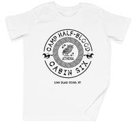 Cabin Six Athena Camp Half-Blood - Maglietta unisex per bambini e bambine, colore: Bianco, bianco, 9 anni
