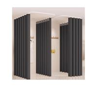 Cabina armadio a forma di U, binario scorrevole for negozio di abbigliamento, divisorio, angolo for camerino, tenda curva for spogliatoio(Svart,2.2 * 2.7m)