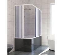 Cabina Box Doccia per Vasca 2 Ante a Soffietto Sopravasca PVC Angolare Colorato
