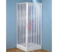 BOX CABINA DOCCIA ANGOLARE PVC A SOFFIETTO BIANCO 80X80 H 185 CM RIDUCIBILE