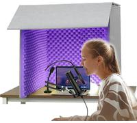 Cabina di isolamento for microfono a cubo, 80 x cm, for home studio, registrazione musicale, podcasting, trattamenti acustici(Purple)