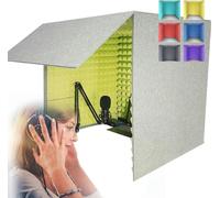 cabina di registrazione da tavolo, Cabina acustica portatile, cabina di isolamento for microfono, pieghevole, riduce l'eco e il riverbero(Green)