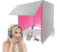 cabina di registrazione da tavolo, Cabina di isolamento for microfono a cubo, cabina audio portatile, registrazione vocale, adatta for studio, blog, uso(Red-80 * 80 * 80cm)