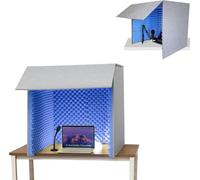 Cabina di registrazione portatile, riduzione del rumore, for apparecchiature microfonica, podcast, canto, giochi e trasmissione(Blue)