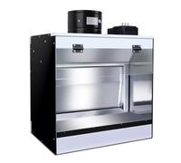 Cabina di Spruzzo per Aerografo con Cascata, Cabina per Aerografo da Tavolo Artigianale con Sistema di Scarico dell'Aria a Cortina d'Acqua, Illuminazione a LED, per Modellini di Torte