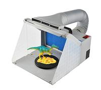 Cabina di verniciatura aerografo Professionale con Tubo Flessibile per luci a LED, Cabina di verniciatura Portatile per Pittura di Modelli, Artigianato, Bianco, 48x42x36cm