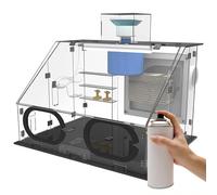 Cabina di Verniciatura Chiusa, Armadio di Verniciatura Portatile con Luci a LED, Riscaldatore a Temperatura Regolabile, per Opere d'Arte, Modellini, Piccoli Lavori Artigianali Transparent 50x43x36CM