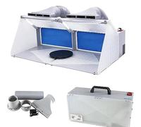 Cabina di verniciatura per aerografo, Cabina di verniciatura Portatile, Kit Tubo Flessibile, Ventola di Scarico con Filtro per Illuminazione a LED, 96x 46x38 cm, per aerografia, Pittura, modellismo,