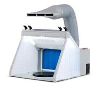 Cabina Di Verniciatura Portatile Con Aerografo, Kit For Cabina Di Verniciatura Con 3 Luci A LED, Piatto Girevole A 360° E Tubo Di Scarico, Kit For Aerografia For Modellismo, Hobby
