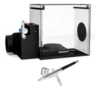 Cabina di verniciatura portatile for aerografo, kit professionale for cabina di verniciatura con ventilazione for aerografo, ventola di scarico a pressione negativa, giradischi a 360°