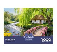 Cabina di Willow Tree sul Fiume Puzzle in Legno Impermeabile Puzzles Da 1000 Pezzi Regali Per Adulti Divertenti Per Decorazioni Domestiche