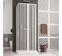 Cabina Doccia a Soffietto, Apertura Centrale, 3 Lati Riducibili, 70x70x70 cm, Altezza 185 cm