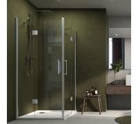 Cabina doccia Angolare Giglio 2 Ante Cristallo 8 mm Trasparente 80x100x195h