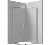 Cabina doccia semicircolare Caimito Idrostile 800x1850 mm cromo Cromo