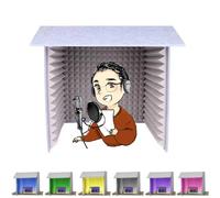 Cabina fonoassorbente studio, Cabina Insonorizzata di Registrazione Portatile, Sala Isolamento del Suono Desktop, per Registrazioni in Studio, Canto, Broadcasting-(60×60×60cm)