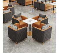 Cabina for divano a due posti di lusso for caffè, 7 opzioni di combinazione for bar, hotel, sale da tè, negozi di tè al latte, ristoranti, ricevimenti commerciali e for il tempo libero(Orange,Set2)