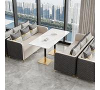 Cabina for divano a due posti di lusso for caffè, 7 opzioni di combinazione for bar, hotel, sale da tè, negozi di tè al latte, ristoranti, ricevimenti commerciali e for il tempo libero(White,Set7)