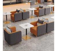 Cabina for divano a due posti di lusso for caffè, 7 opzioni di combinazione for bar, hotel, sale da tè, negozi di tè al latte, ristoranti, ricevimenti commerciali e for il tempo libero(Orange,Set1)