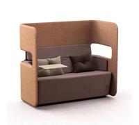 Cabina for due persone con schienale alto for uffici,divani semichiusi,design for la privacy,include design con schienale cavo e cornice grigia,per zona reception e soggiorno(Brown,155*75*130CM)
