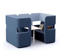 Cabina for due persone con schienale alto for uffici,divani semichiusi,design for la privacy,include design con schienale cavo e cornice grigia,per zona reception e soggiorno(Blue,185*75*130CM)